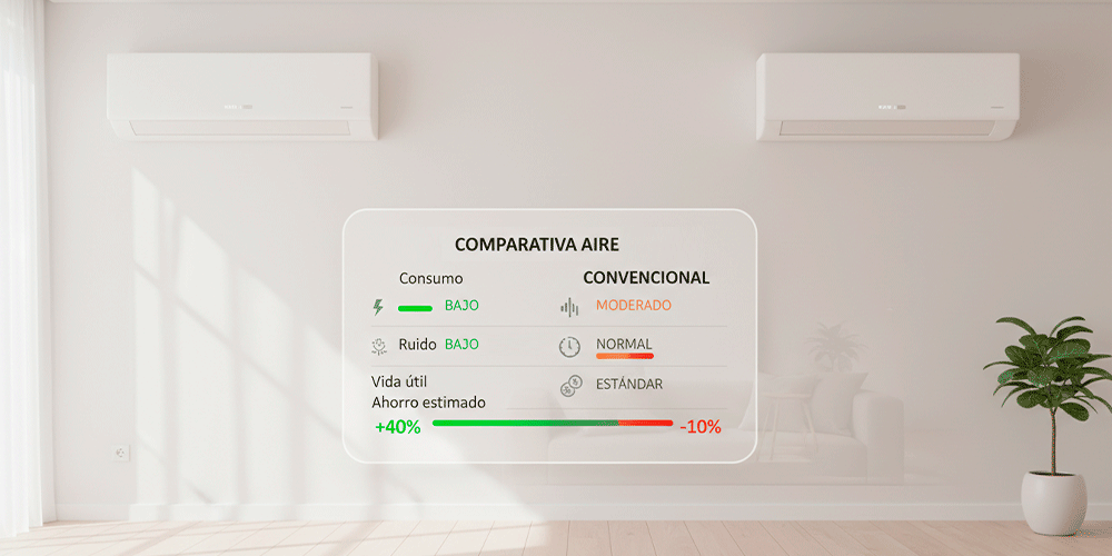 ¿Qué aire acondicionado consume menos energía: inverter o convencional?