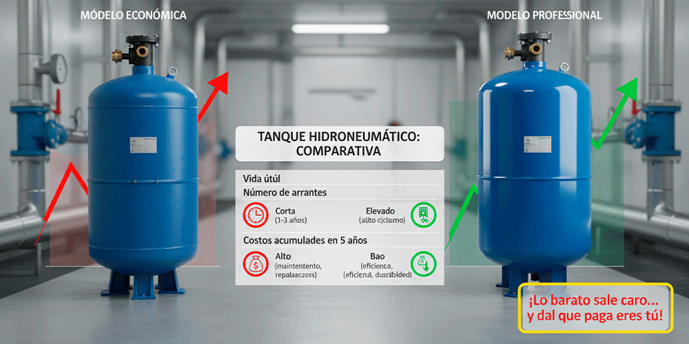 El verdadero costo de instalar un tanque hidroneumático barato