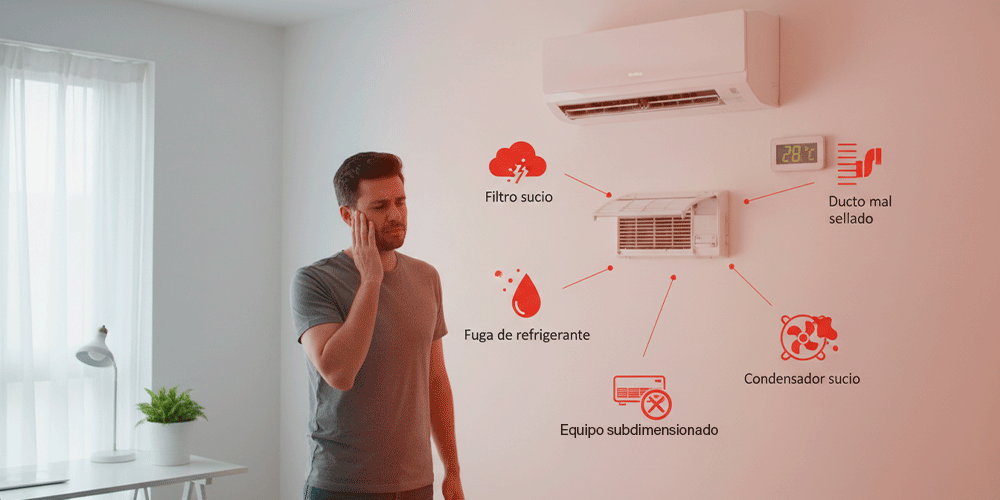 ¿Por qué mi aire acondicionado no enfría lo suficiente?