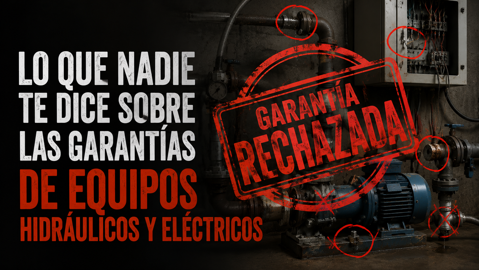 ¿Por qué se rechazan las garantías de bombas, generadores y equipos hidráulicos?