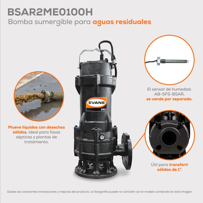 BOMBA DE AGUA RESIDUAL 1HP 440V