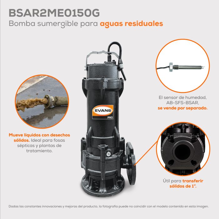 BOMBA DE AGUA RESIDUAL 1.5HP 220V