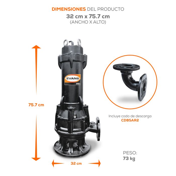 BOMBA DE AGUA RESIDUAL 10HP 220V