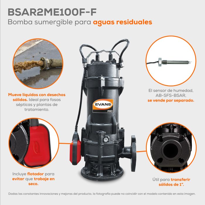 BOMBA DE AGUA RESIDUAL 1HP 110V