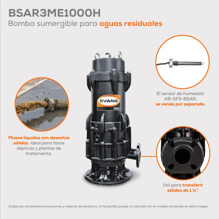 BOMBA DE AGUA RESIDUAL 10HP 440V