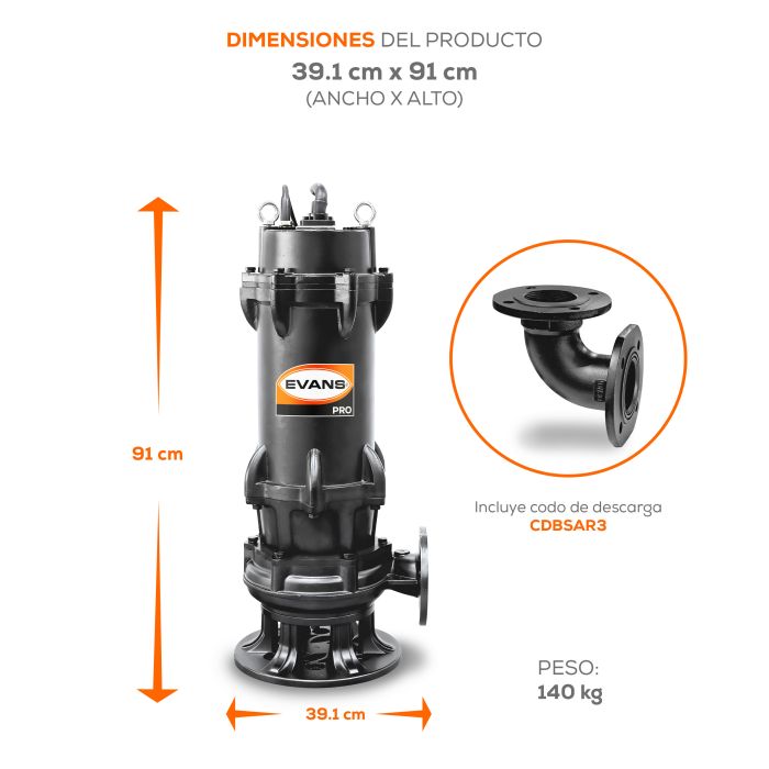 BOMBA DE AGUA RESIDUAL 20HP 440V