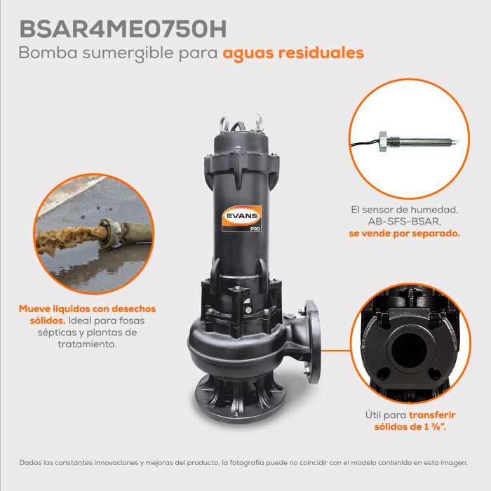 BOMBA DE AGUA RESIDUAL 7.5HP 440V