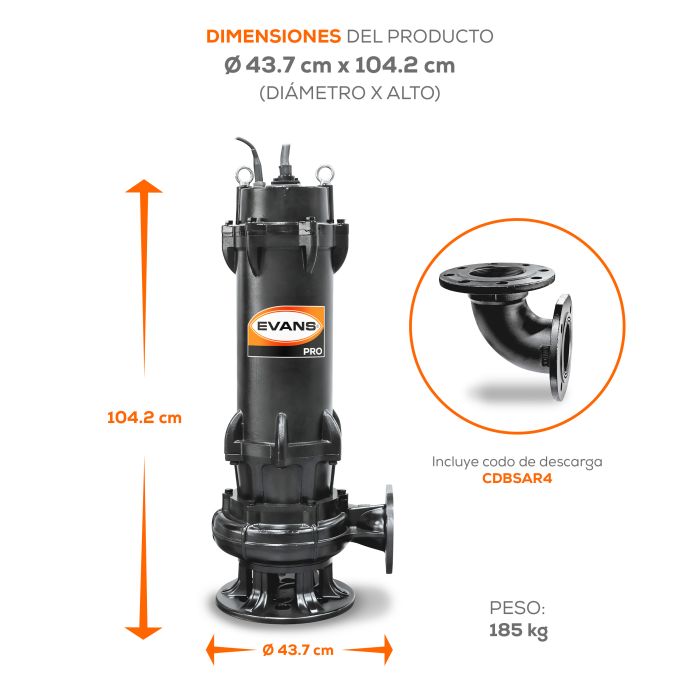 BOMBA DE AGUA RESIDUAL 30HP 220V