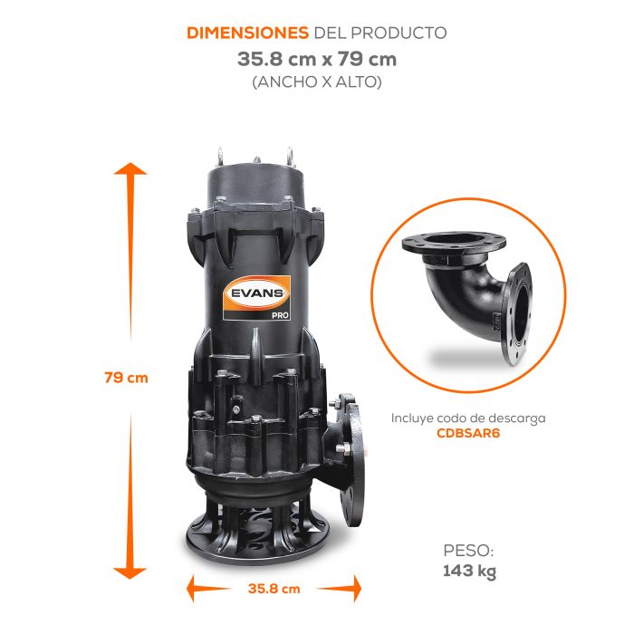 BOMBA DE AGUA RESIDUAL 10HP 440V