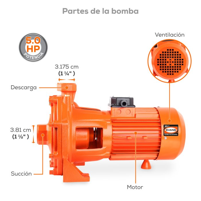 BOMBA MULTIETAPAS 35GPM 5HP