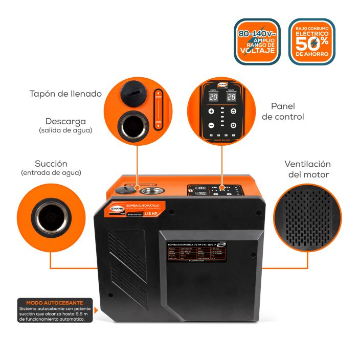 BOMBA AUTOMÁTICA 1/2 HP MAGNET-BOX-050F