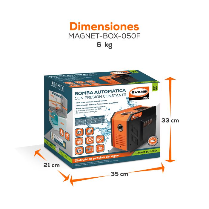 BOMBA AUTOMÁTICA 1/2 HP MAGNET-BOX-050F