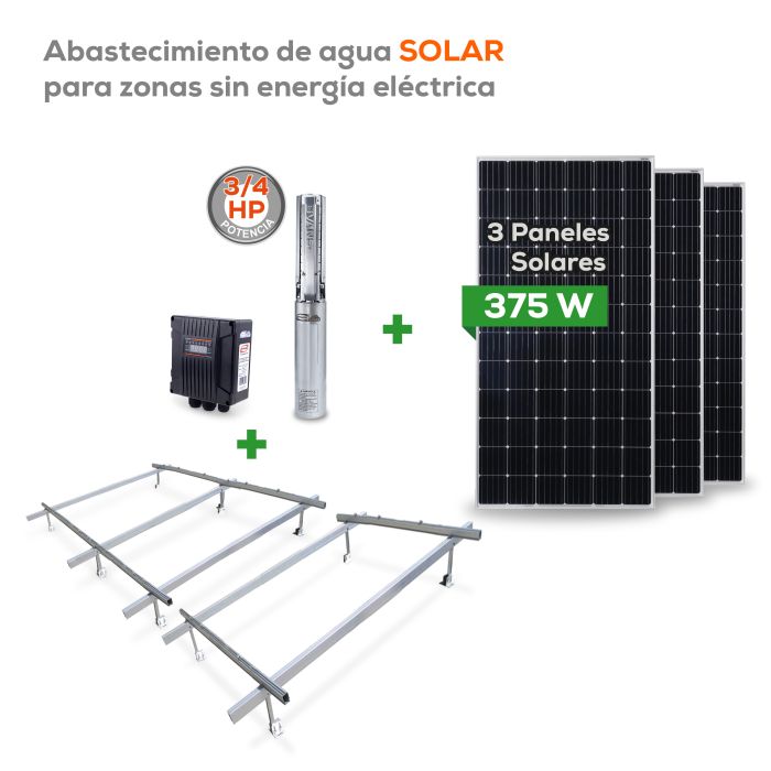 KIT SOLAR 3/4 HP 55L C/3 PANEL KIT-SOLAR-3/4