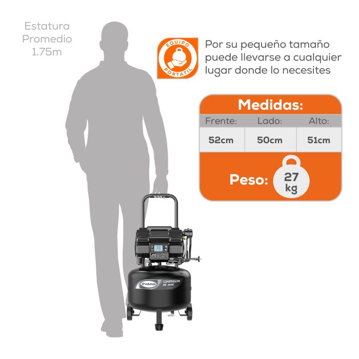 COMPRESOR LIBRE ACEITE 3HP 30L ELI120E300G-30V