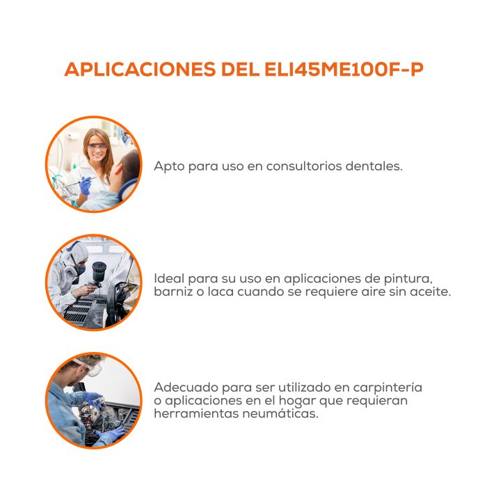 COMPRESOR LIBRE ACEITE 1HP ST ELI45ME100F-P