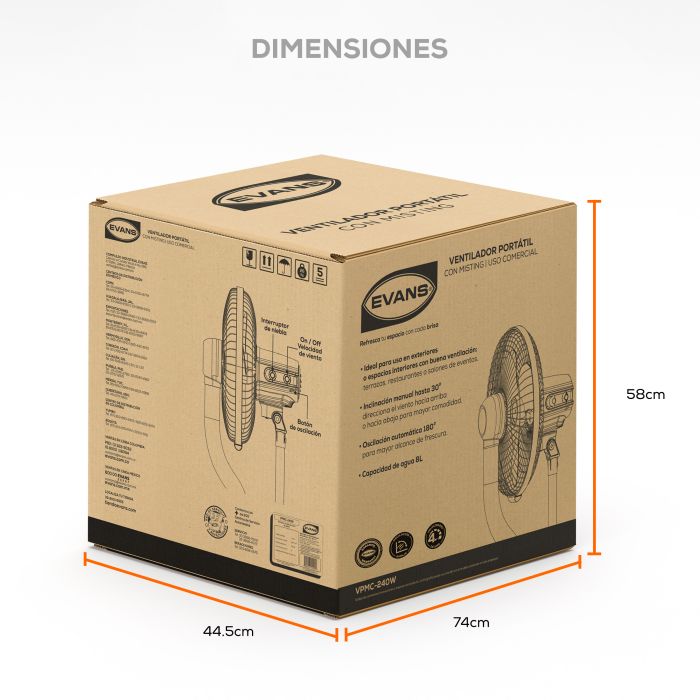 VENT. PORTÁTIL MISTING 240 W