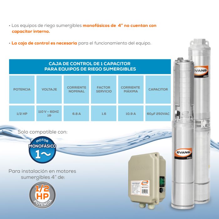 CAJA DE CONTROL 1/2HP P/ MOTOR