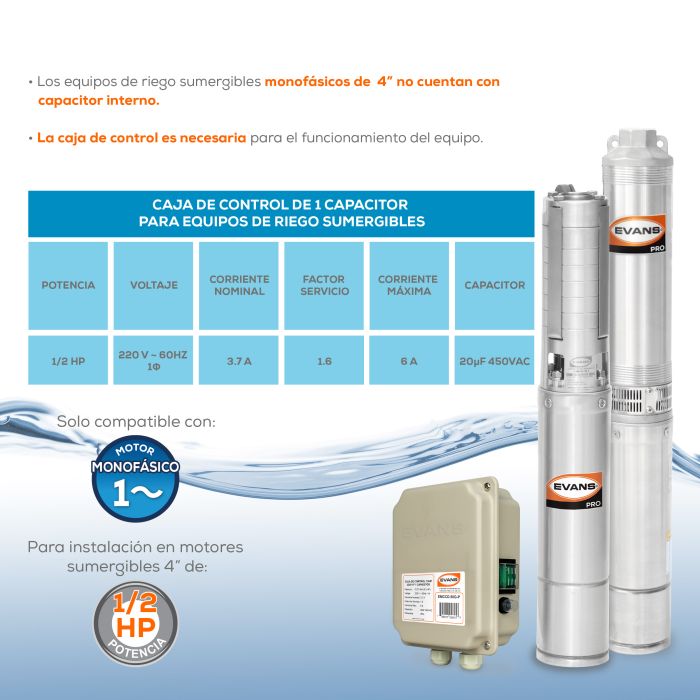 CAJA DE CONTROL 1/2HP P/ MOTOR