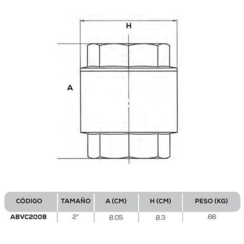 VÁLVULA CHECK 2" NPT - ABVC200B