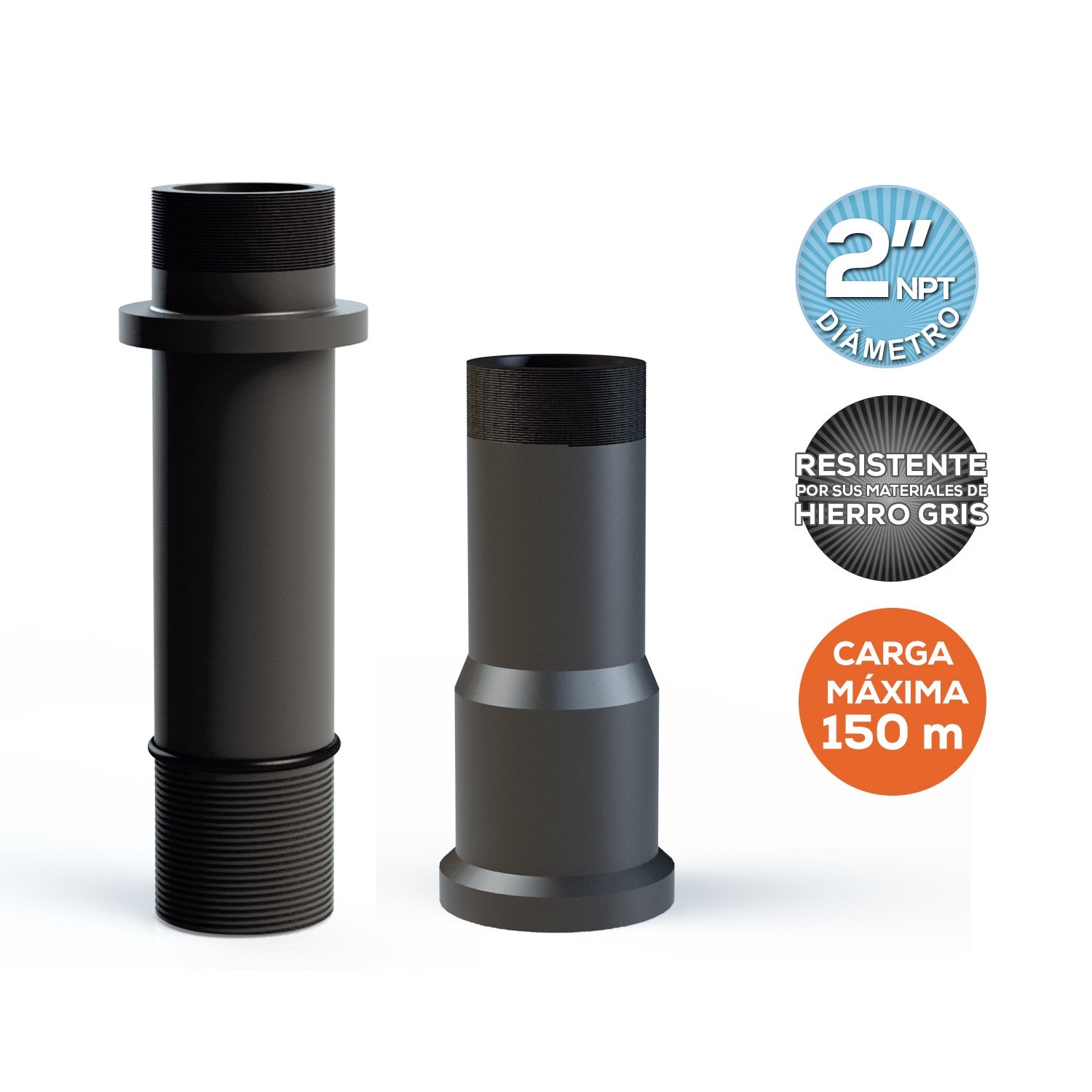 CONECTORES DE HIERRO GRIS 2" - KIT200-HG150