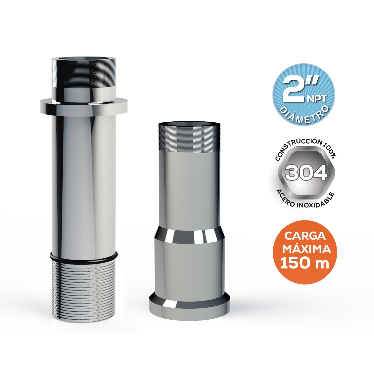 CONECTORES DE ACERO INOXIDABLE 2" - KIT200-SS150