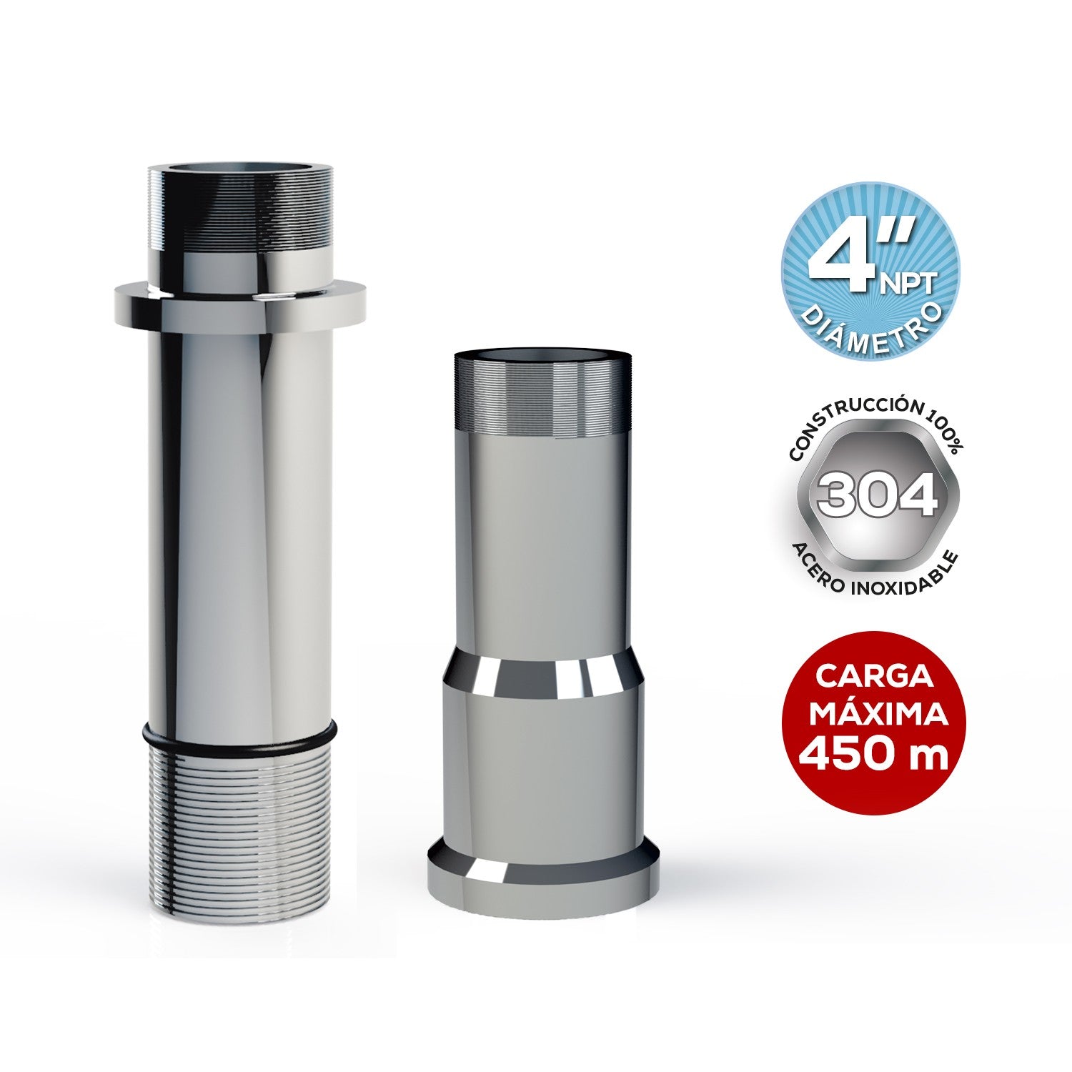 CONECTORES DE ACERO INOXIDABLE 4" - KIT400-SS450