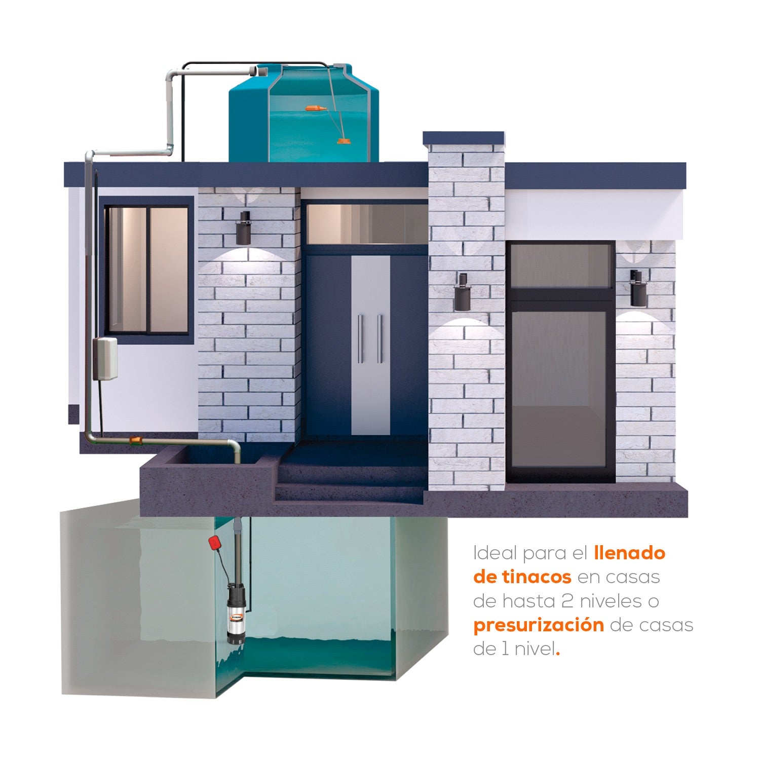 BOMBA SUMERGIBLE DOMÉSTICA 0.5HP - SUM2ME050F-F