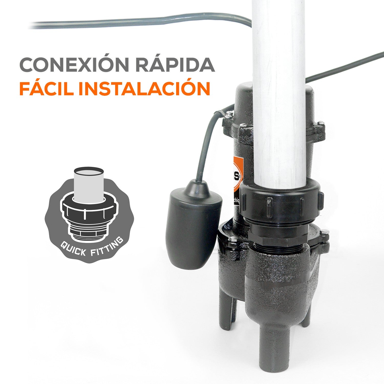 BOMBA SUMERGIBLE PARA AGUA CON SÓLIDOS 0.5HP 2"NPT - SV2ME040