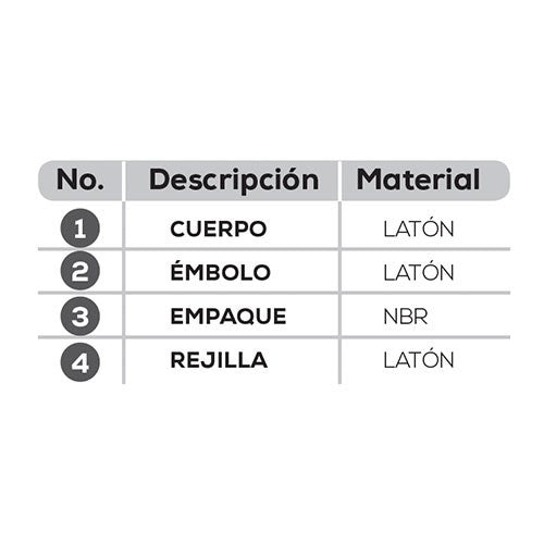 VÁLVULA PIE 1" NPT - ABVPC100B
