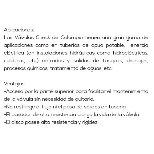 VÁLVULA CHECK COLUMPIO 6" - AB-VCC600B