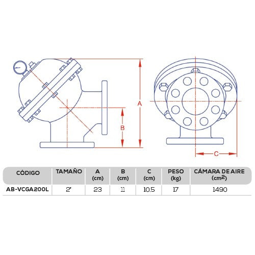 VÁLVULA CONTRA GOLPE ARIETE 2" - AB-VCGA200L