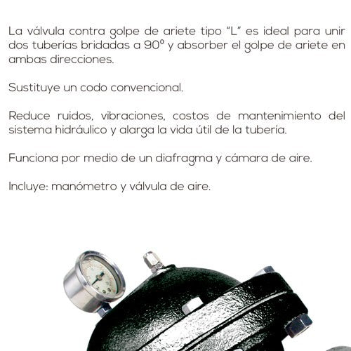 VÁLVULA CONTRA GOLPE ARIETE 4" - AB-VCGA400L