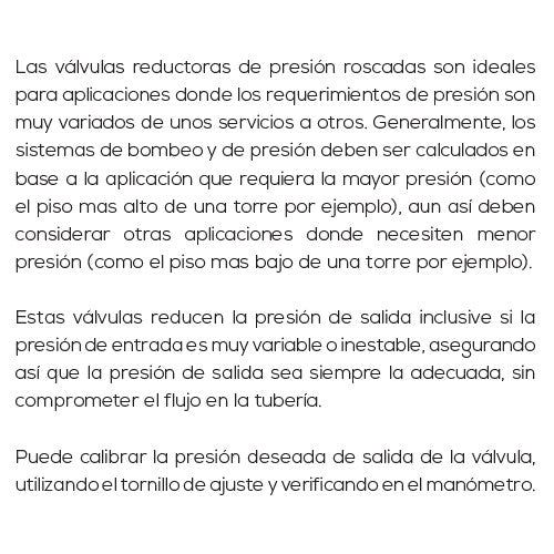 VÁLVULA REDUCTORA DE PRESION 1.25" - AB-VRDP125R