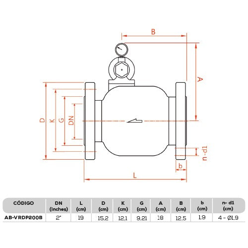 VÁLVULA REDUCTORA DE PRESIÓN 2" - AB-VRDP200B