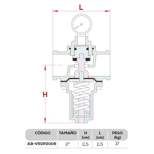 VÁLVULA REDUCTORA DE PRESION 2" - AB-VRDP200R