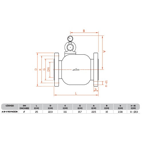 VÁLVULA REDUCTORA DE PRESIÓN 4" - AB-VRDP400B