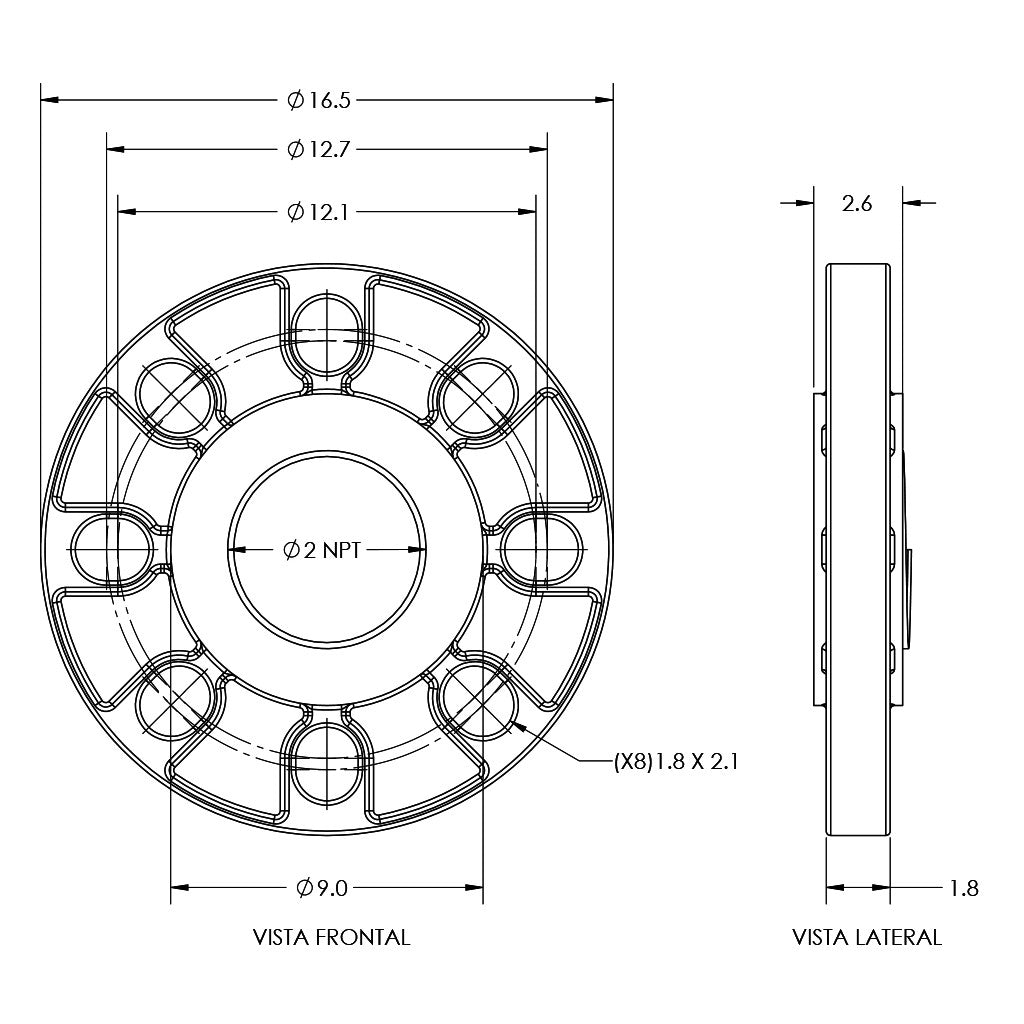 KIT BRIDAS ROSCADAS 2" - RB-SSXV-KBR200