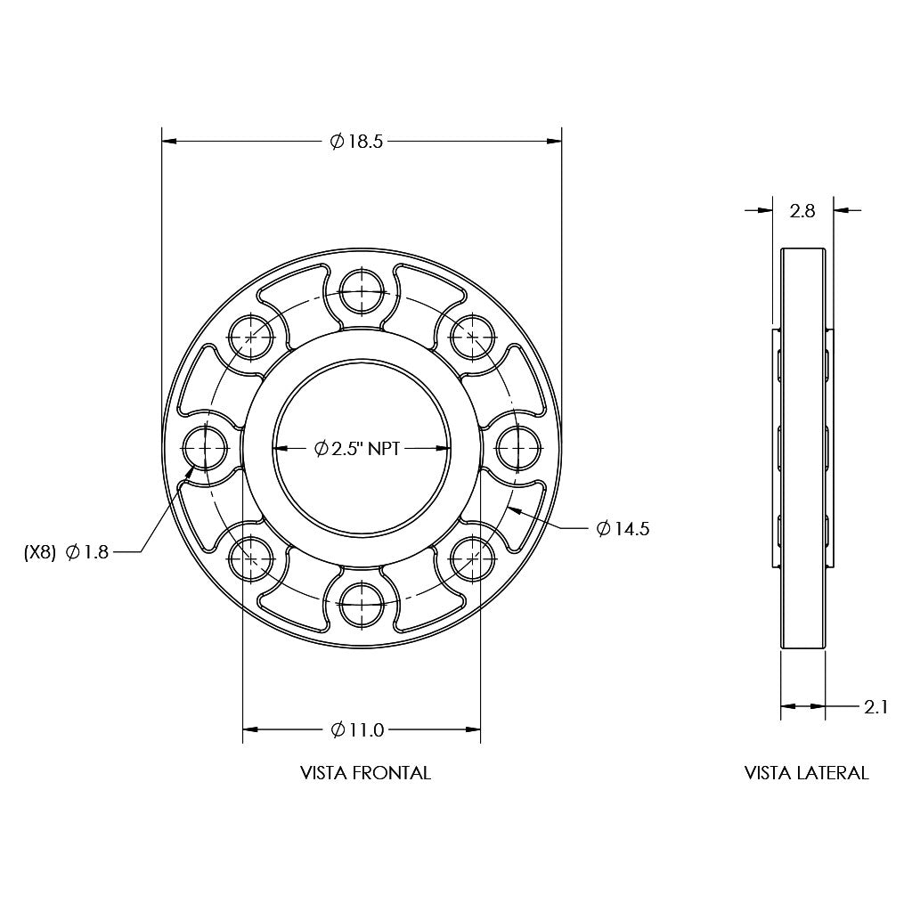 KIT BRIDAS ROSCADAS 2.5" - RB-SSXV-KBR250