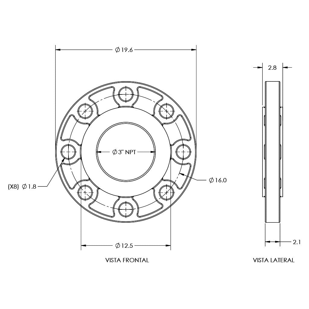 KIT BRIDAS ROSCADAS 3" - RB-SSXV-KBR300