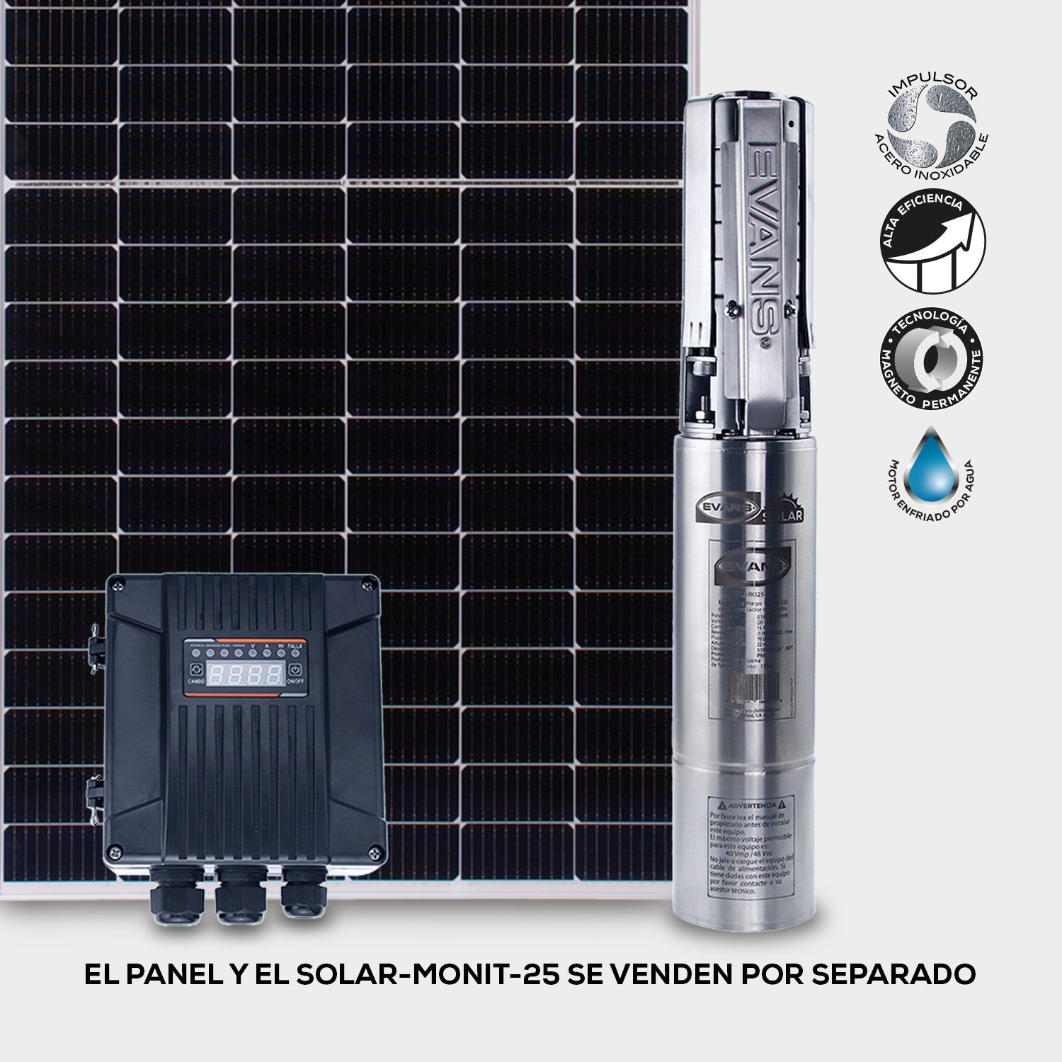 BOMBA DE 1 PANEL SOLAR 0.25HP 25LPM - SOLAR025-35L
