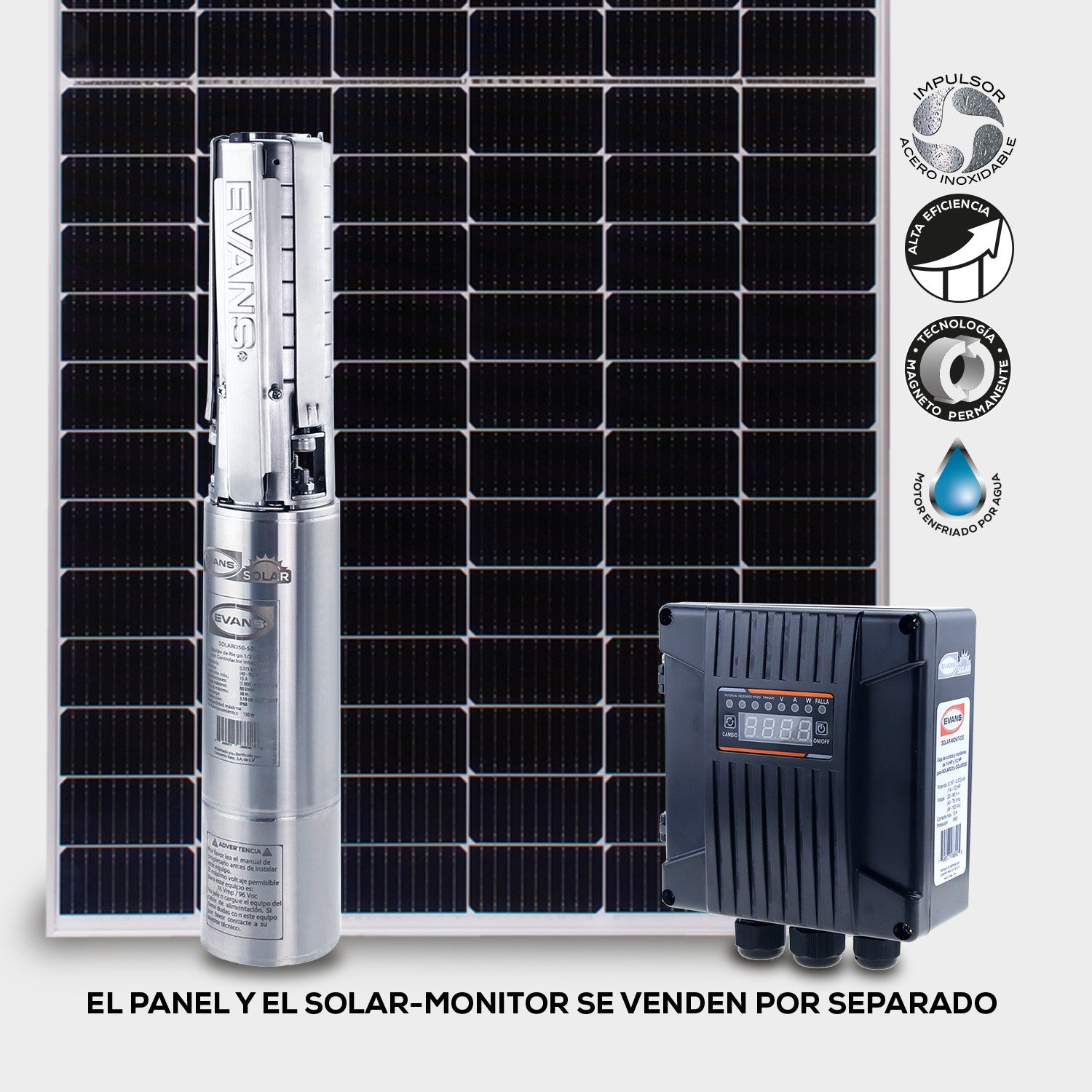 BOMBA DE 2 PÁNELES SOLARES 0.5HP 50LPM - SOLAR050-50L
