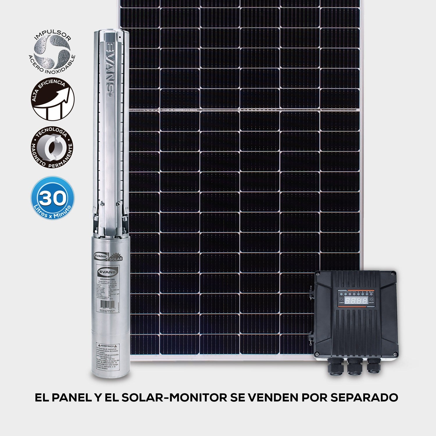 BOMBA DE 5 PÁNELES SOLARES 1.5HP 30LPM - SOLAR150-30L
