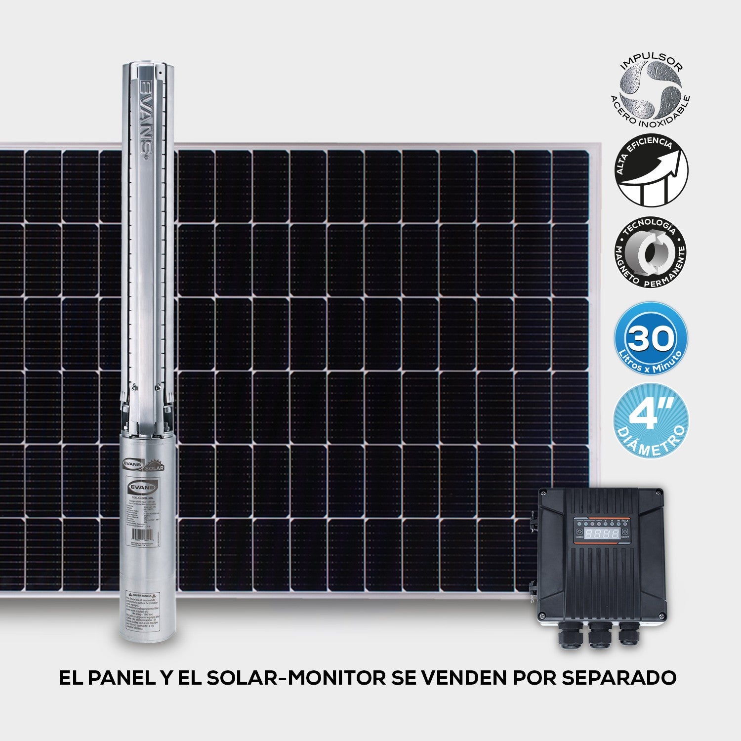 BOMBA DE 7 PÁNELES SOLARES 2.0HP 30LPM - SOLAR200-30L