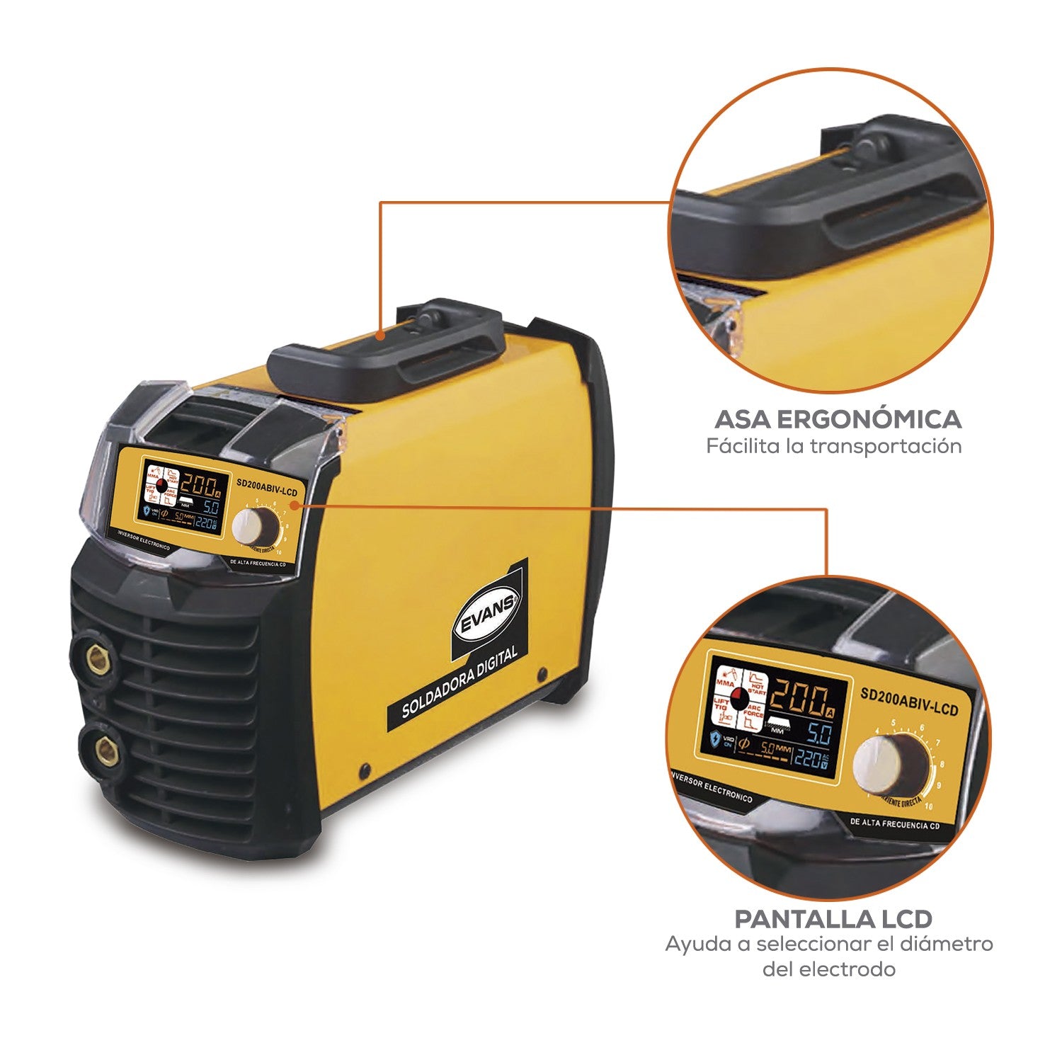 SOLDADORA DIGITAL LCD 200A BIVOLTAJE 110/220V - SD200ABIV/LCD