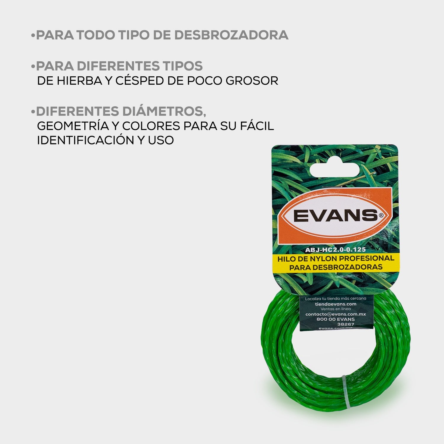HILO CUADRADO DESBROZADORA 2MM 16M - ABJ-HC2.0-0.125
