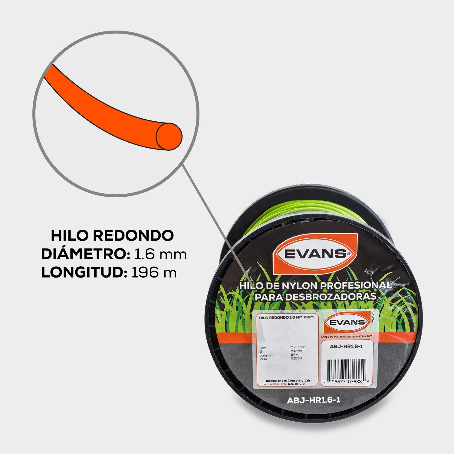 HILO DESBROZADORA 1.6MM 196M - ABJ-HR1.6-1