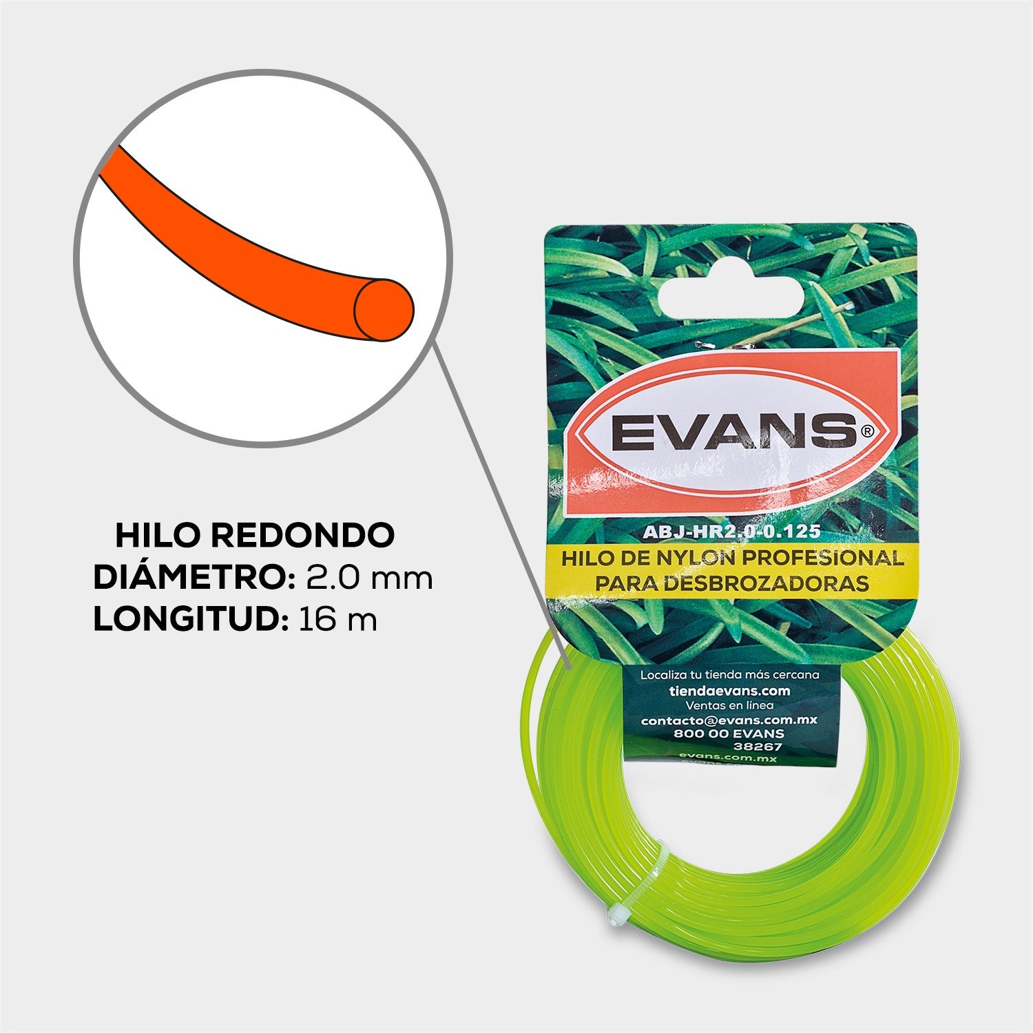 HILO DESBROZADORA 2.0MM 16M - ABJ-HR2.0-0.125