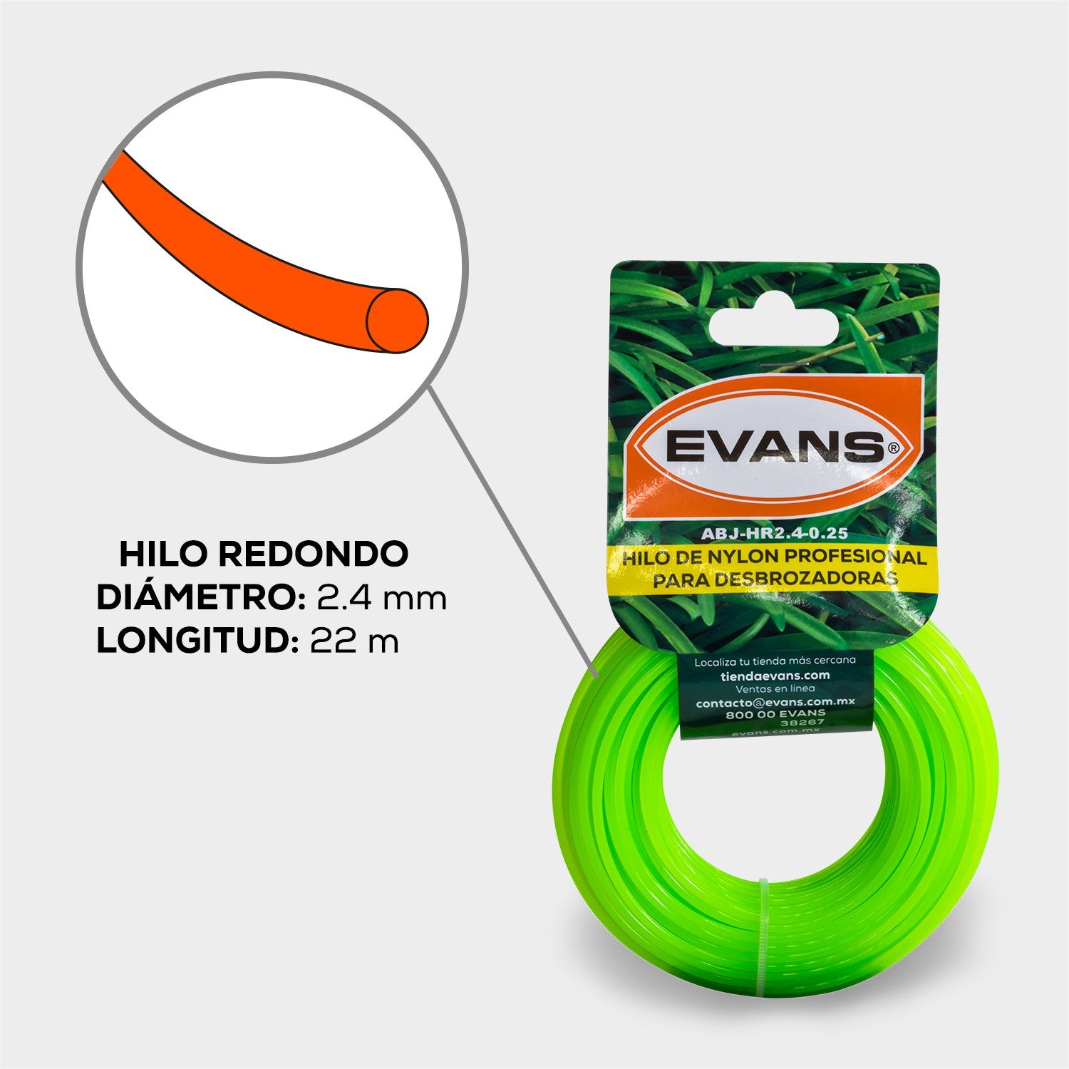 HILO DESBROZADORA 2.4MM 22M - ABJ-HR2.4-0.25