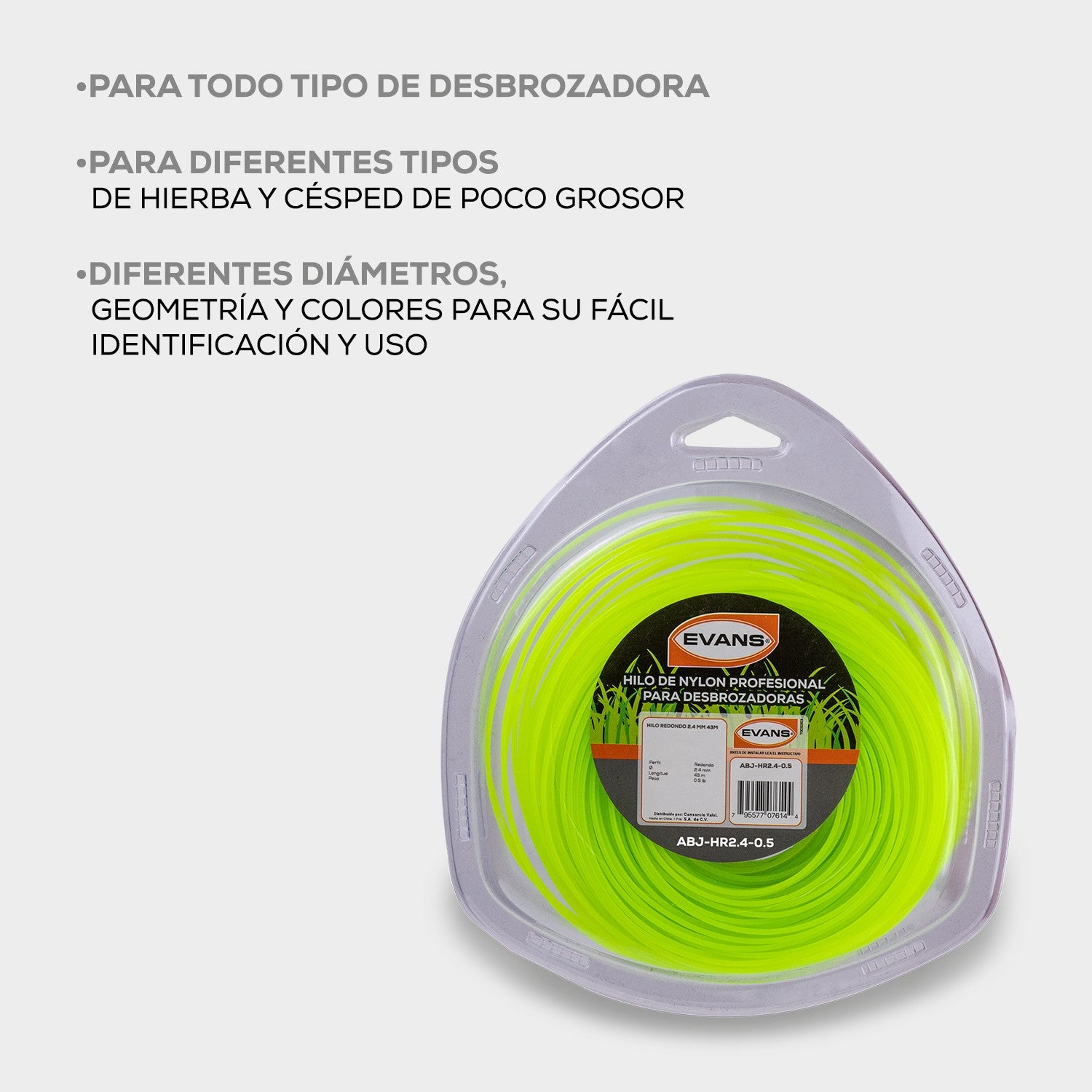 HILO DESBROZADORA 2.4MM 43M - ABJ-HR2.4-0.5