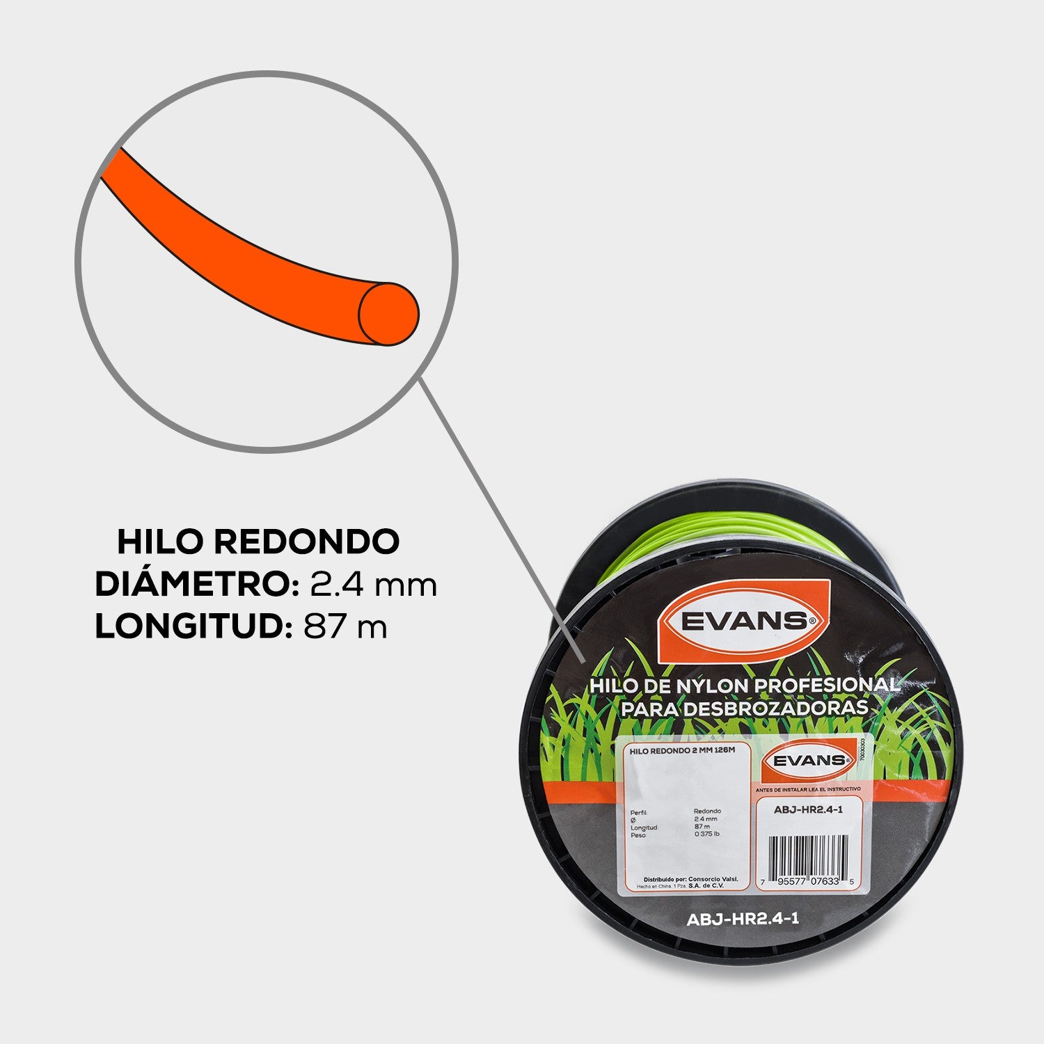 HILO DESBROZADORA 2.4MM 87M - ABJ-HR2.4-1
